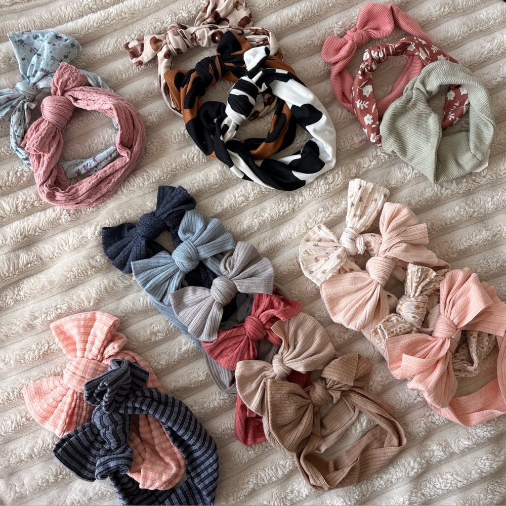 20 Assorted Colorful Kids Baby Headbands Bow Sets